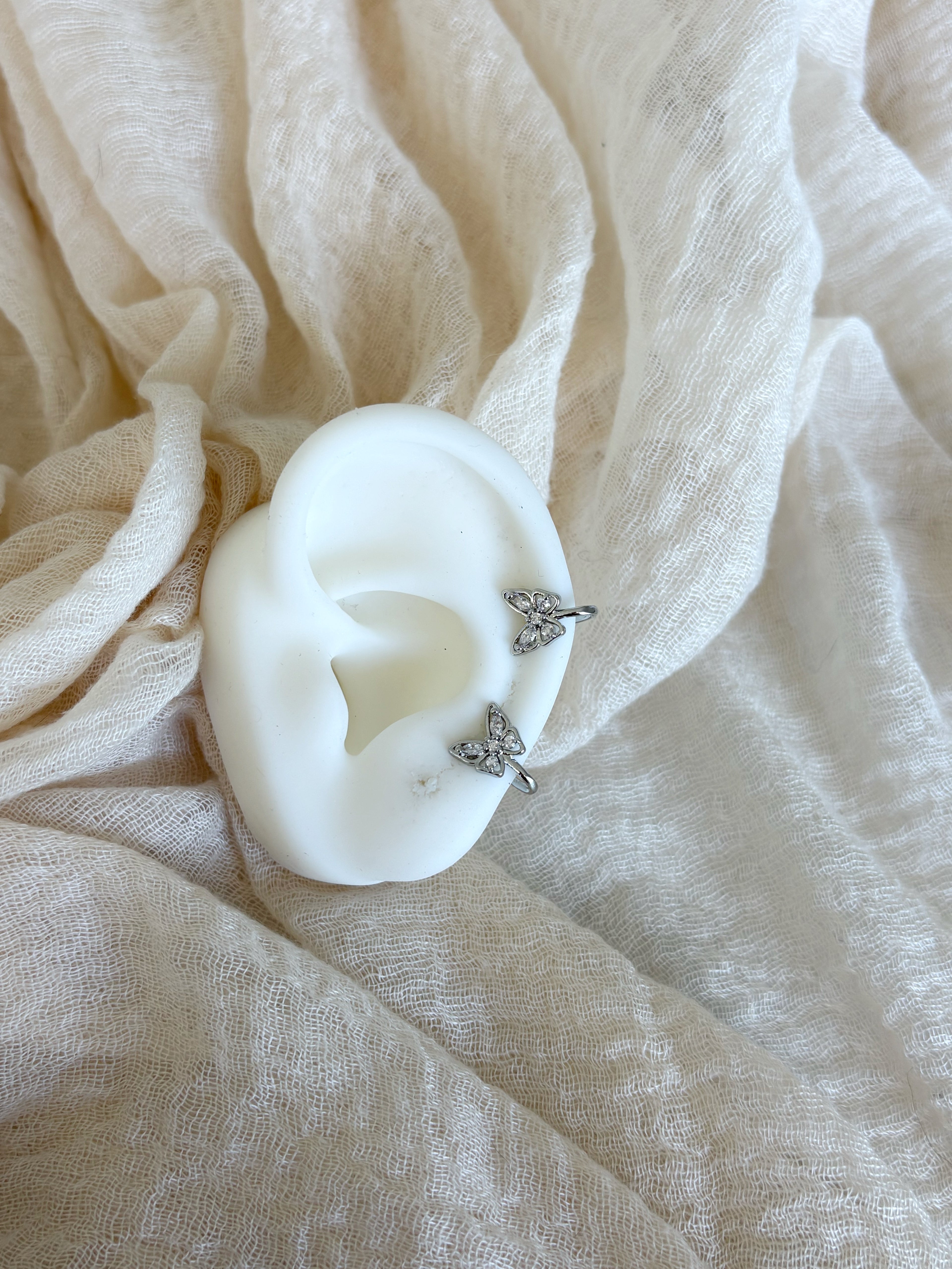 Set 2 ear cuff farfalla silver