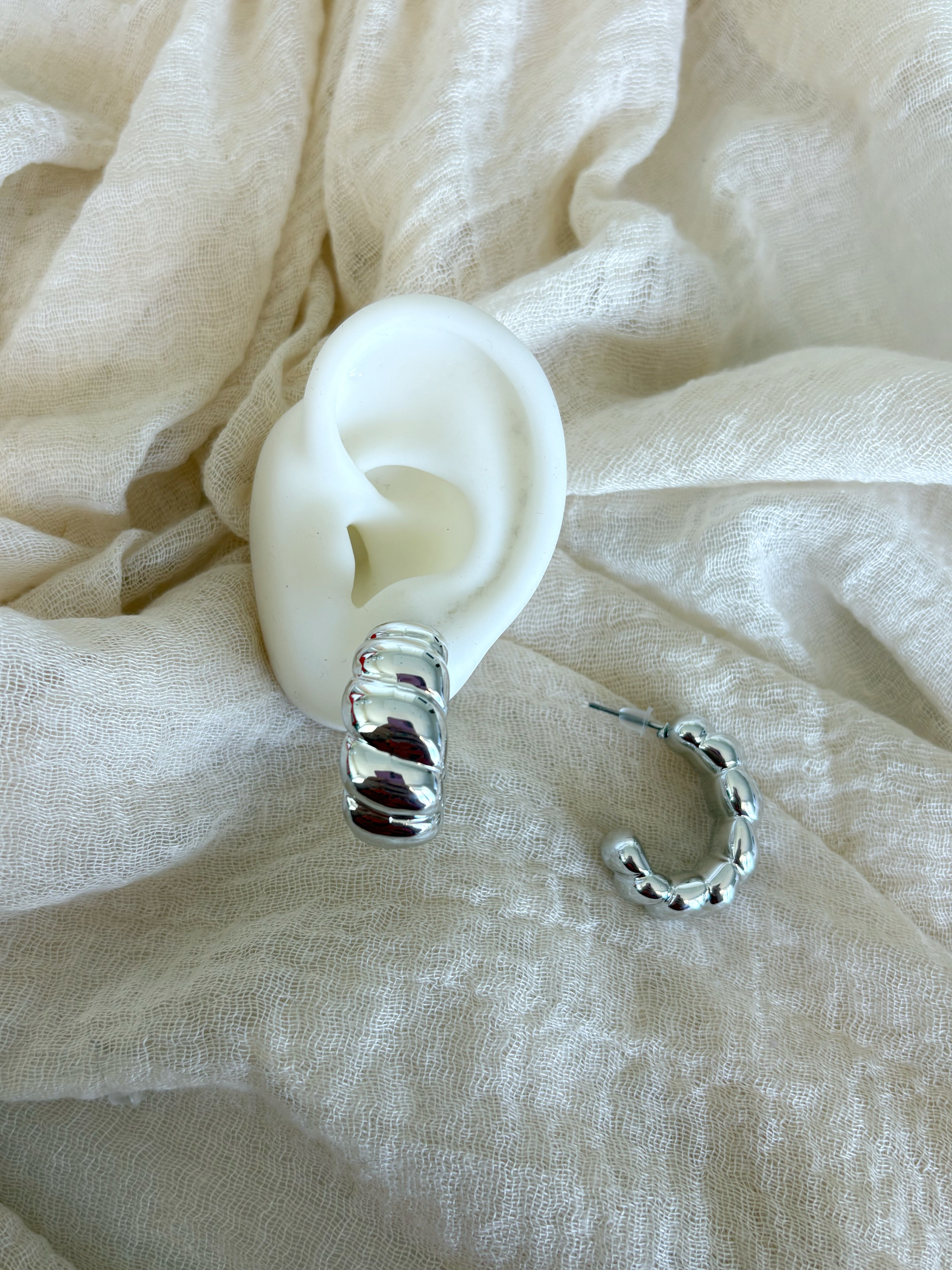 Orecchini croissant silver