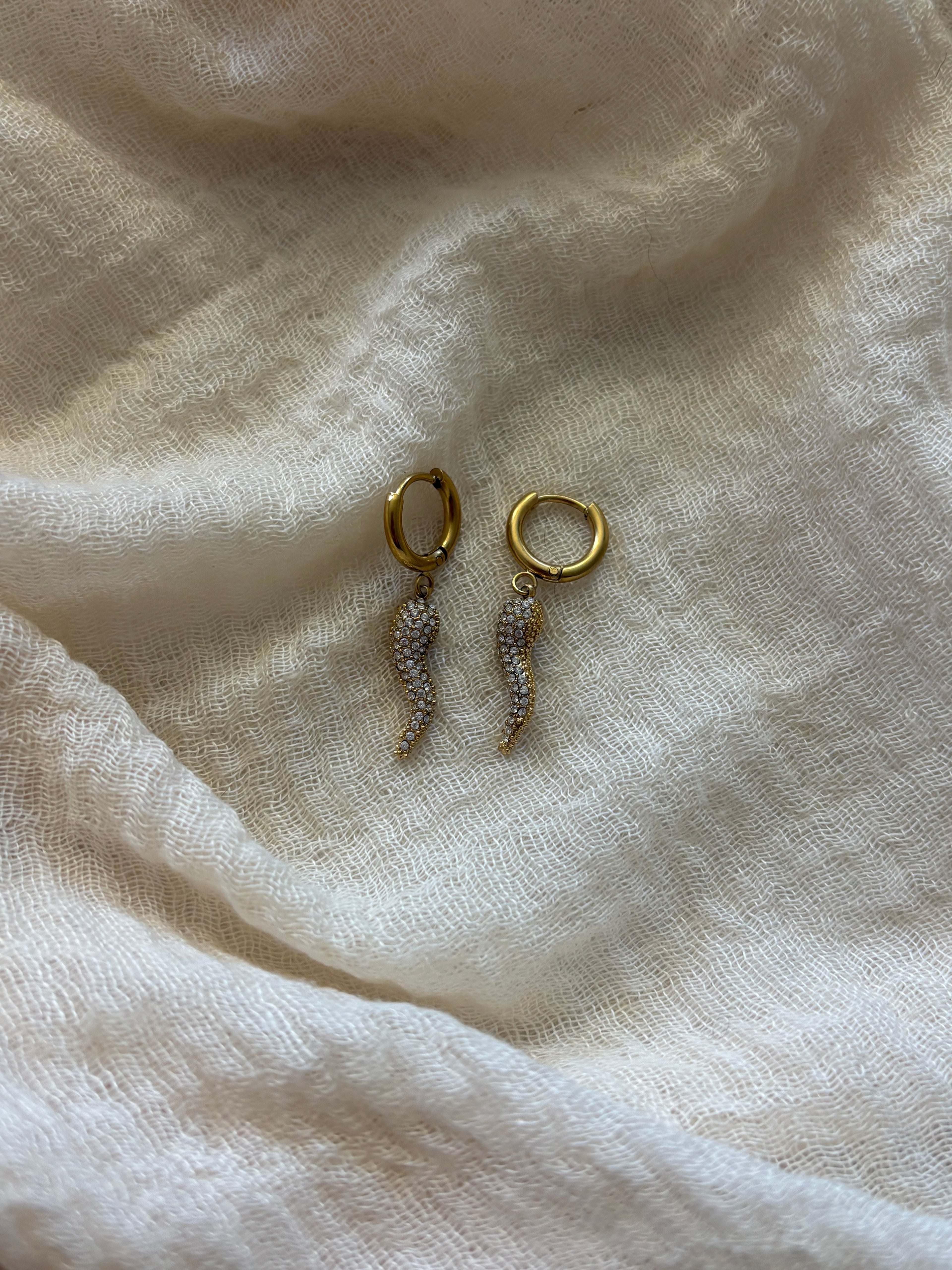 Orecchini Hoop Corno Gold