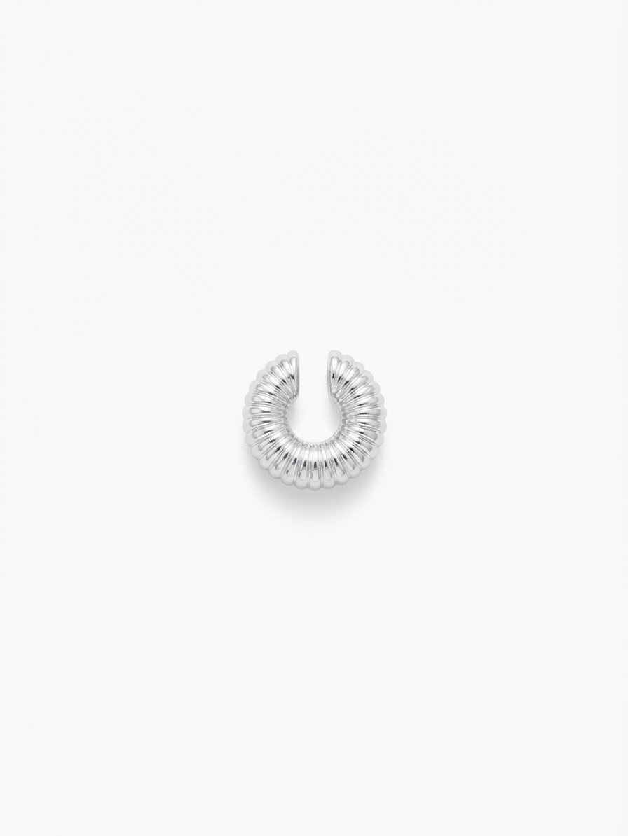 Ear Cuff Rigato Silver