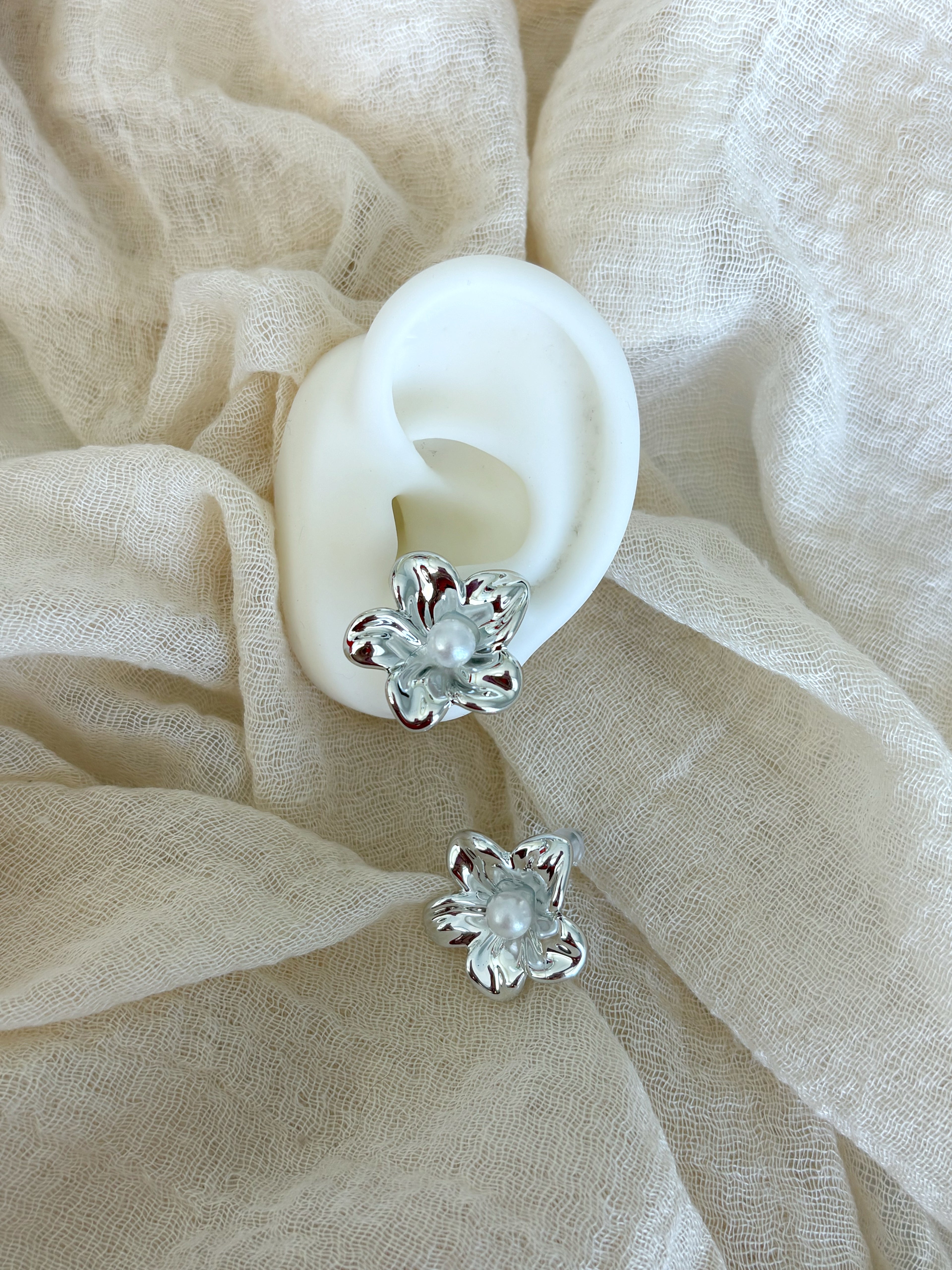 Orecchini Fiori Silver