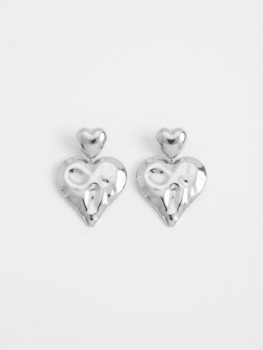 Orecchini Doppio Cuore Silver