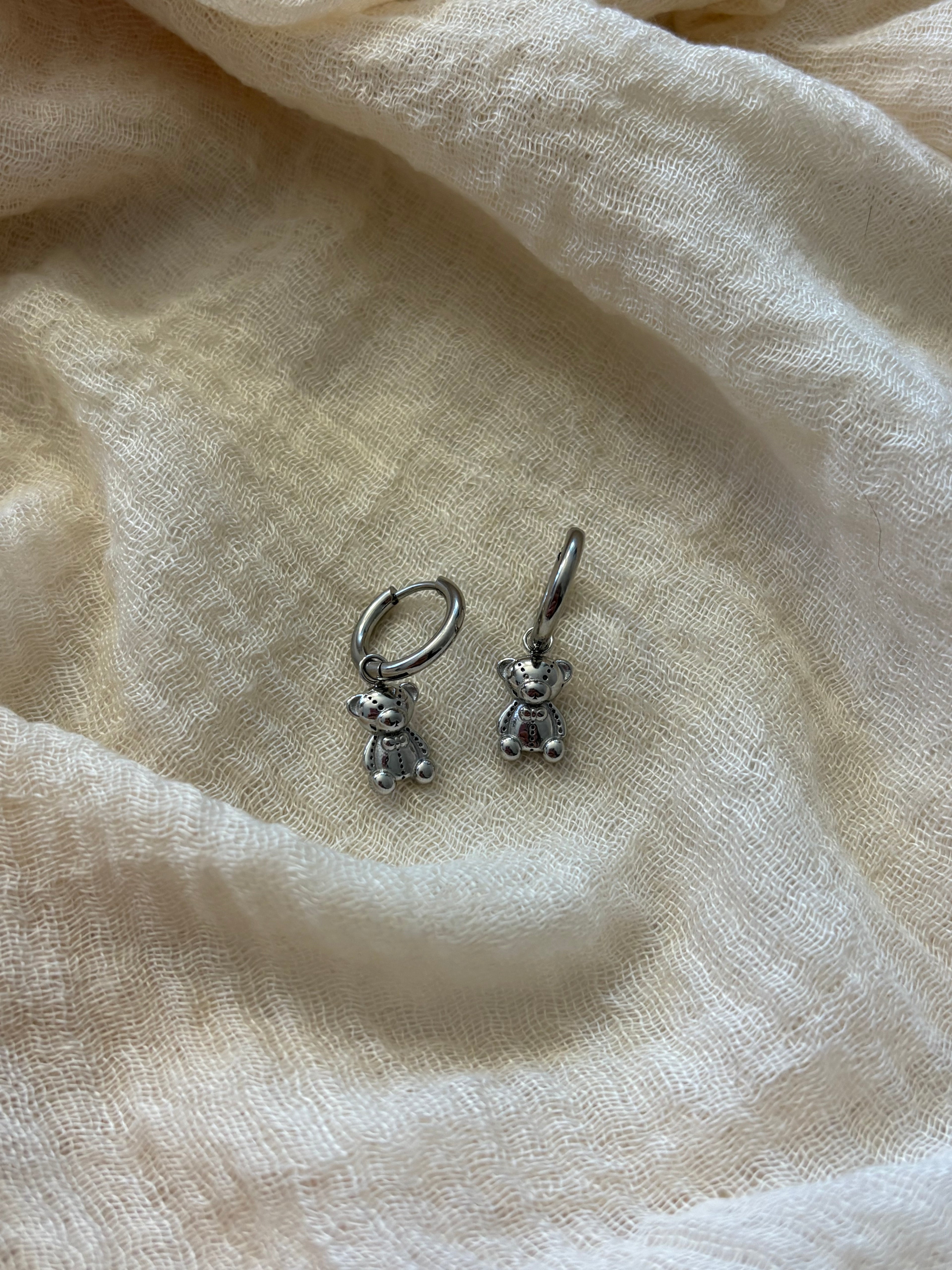 Orecchini Hoop Orsetto Silver