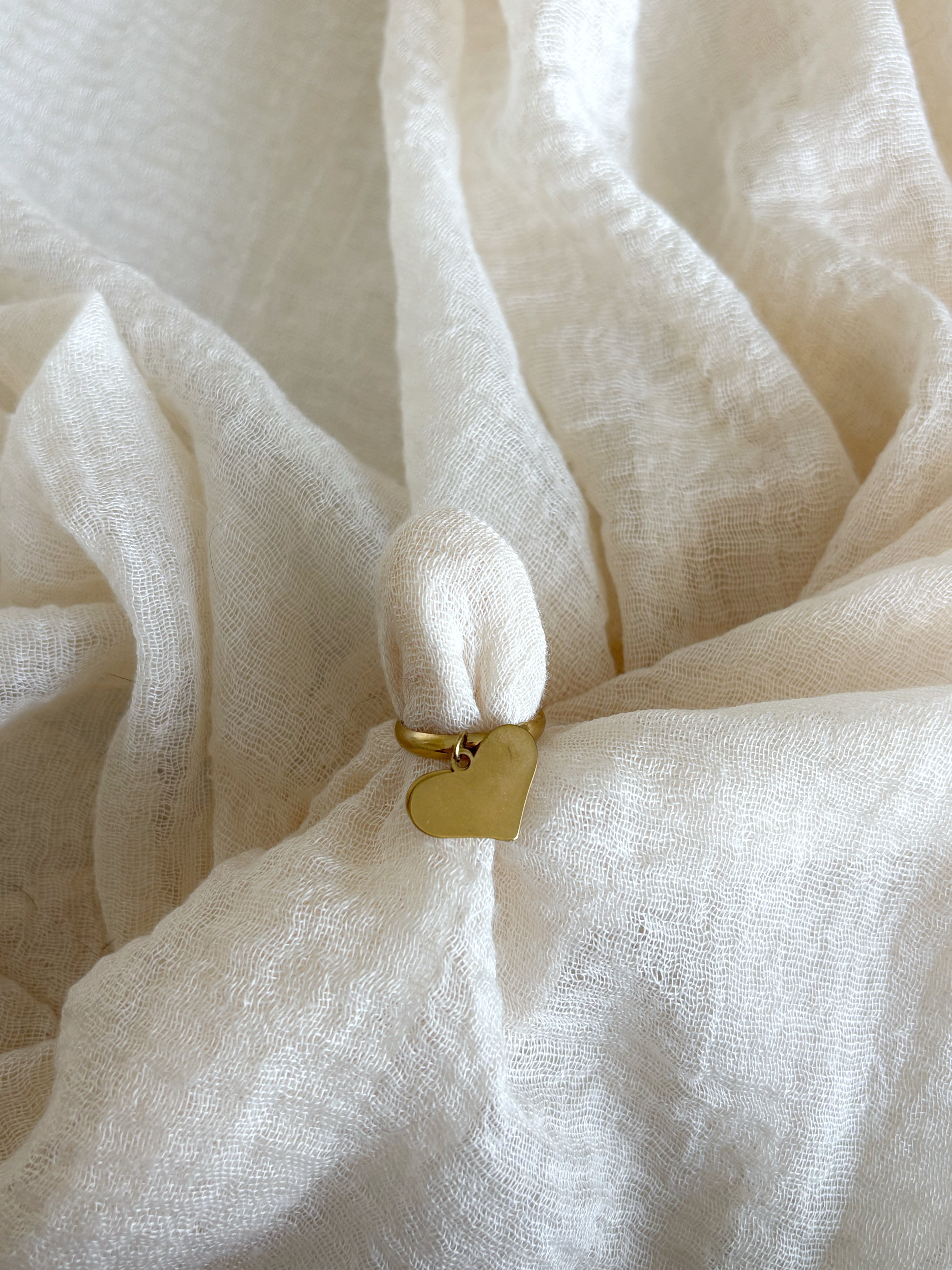 Anello Cuori Pendenti Gold