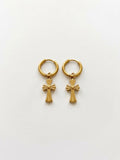 Orecchini Hoop Croce Gold
