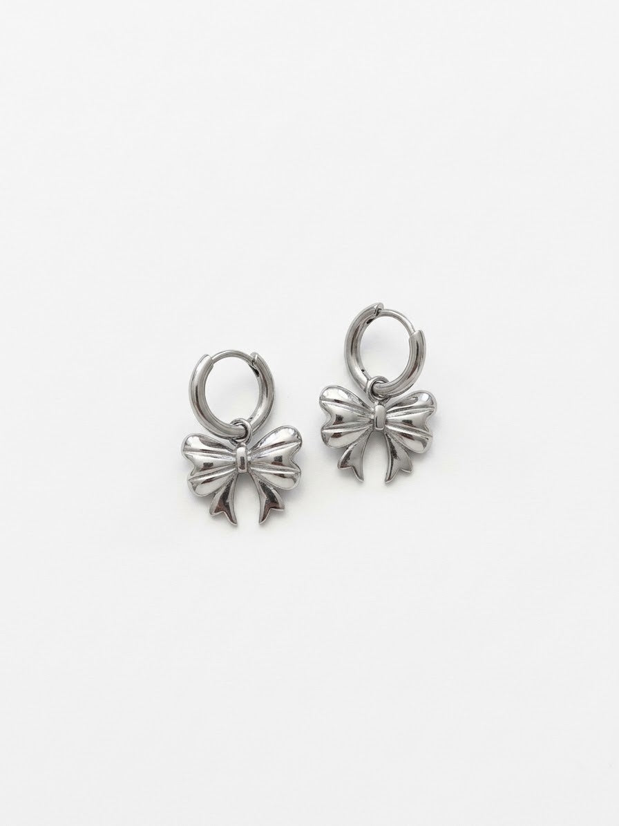 Orecchini Hoop Fiocco Silver