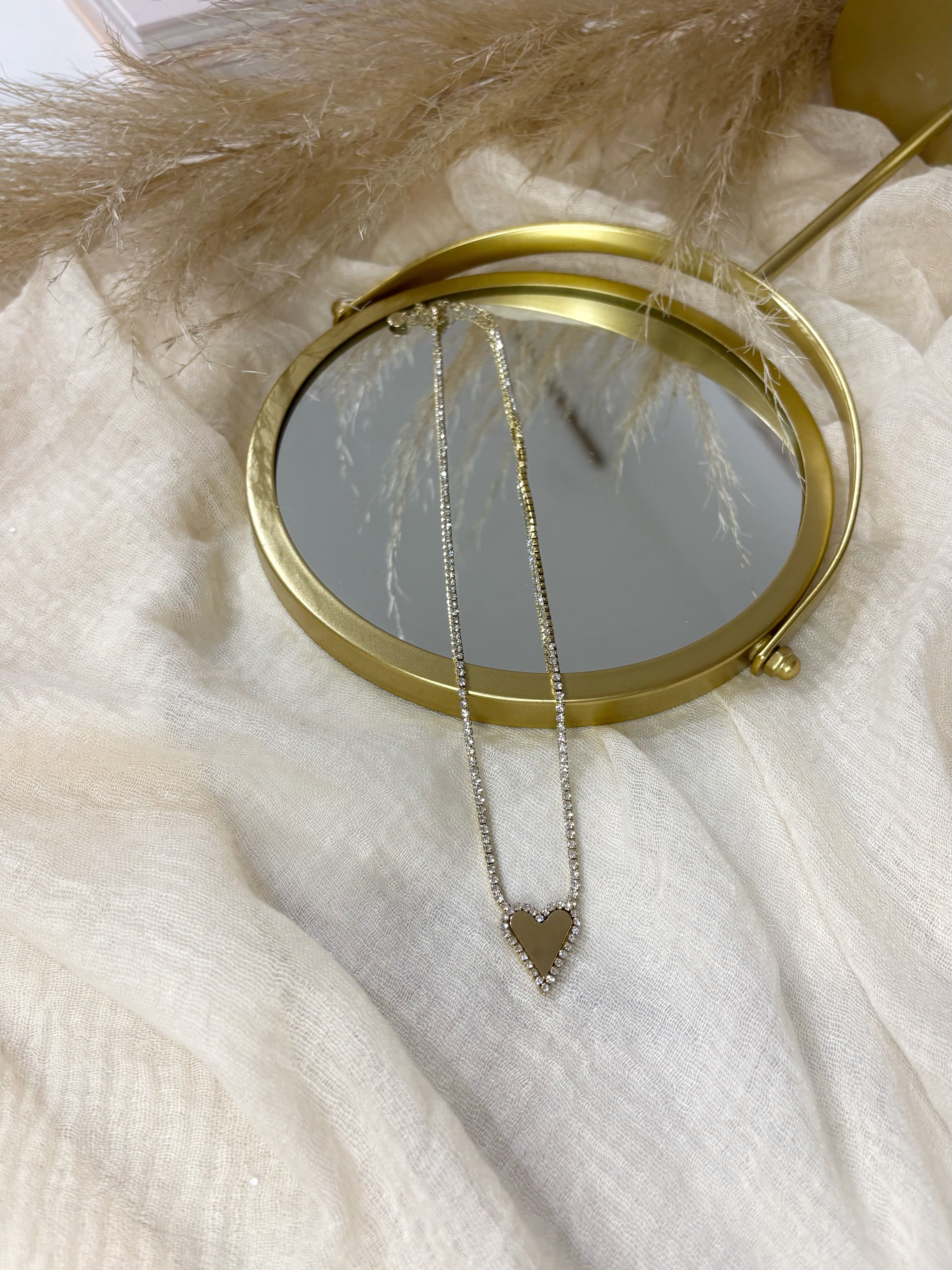 Collana Tennis Cuore Gold