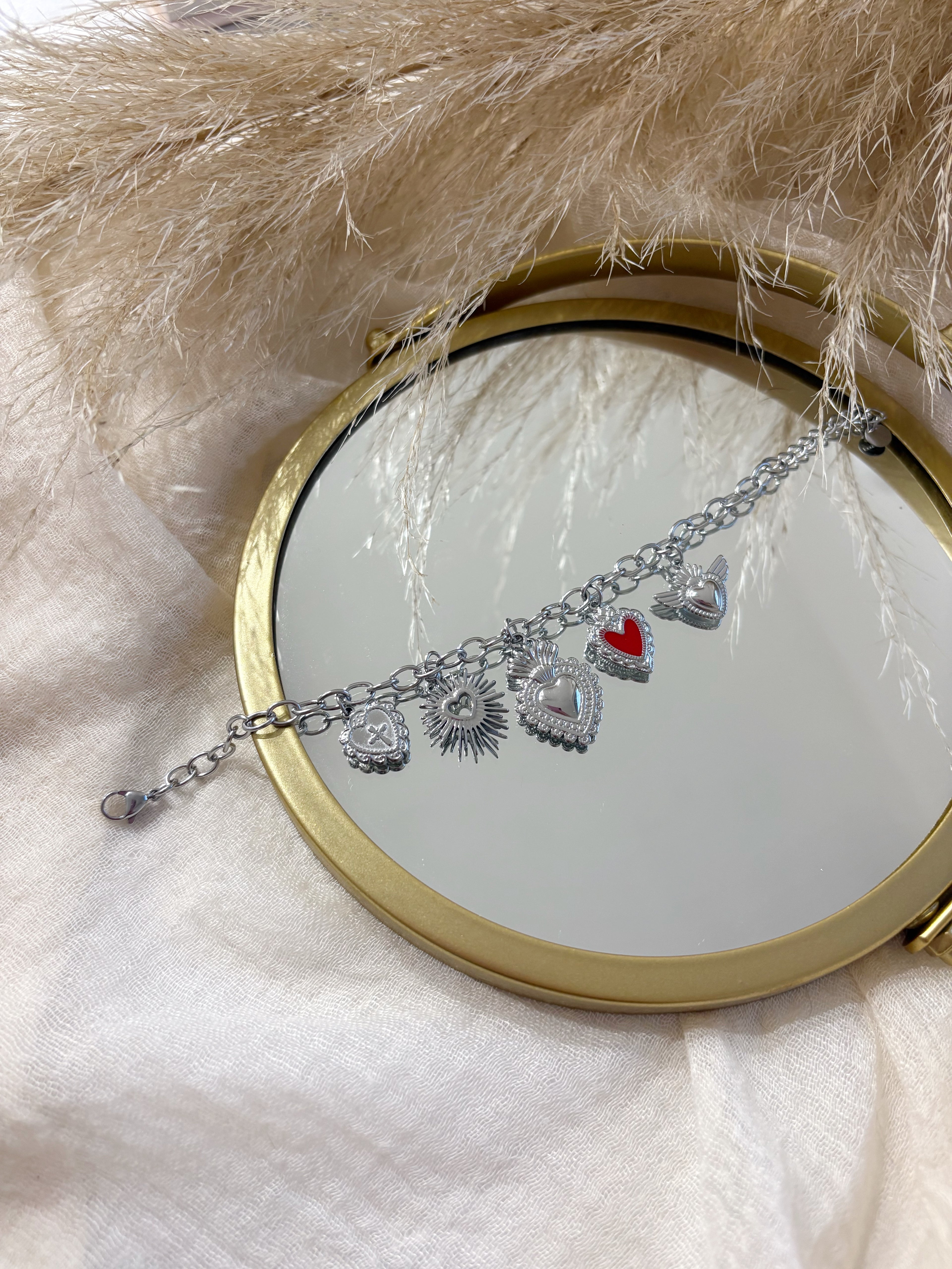 Bracciale Charm Cuori Silver