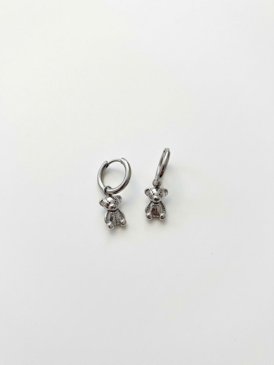 Orecchini Hoop Orsetto Silver