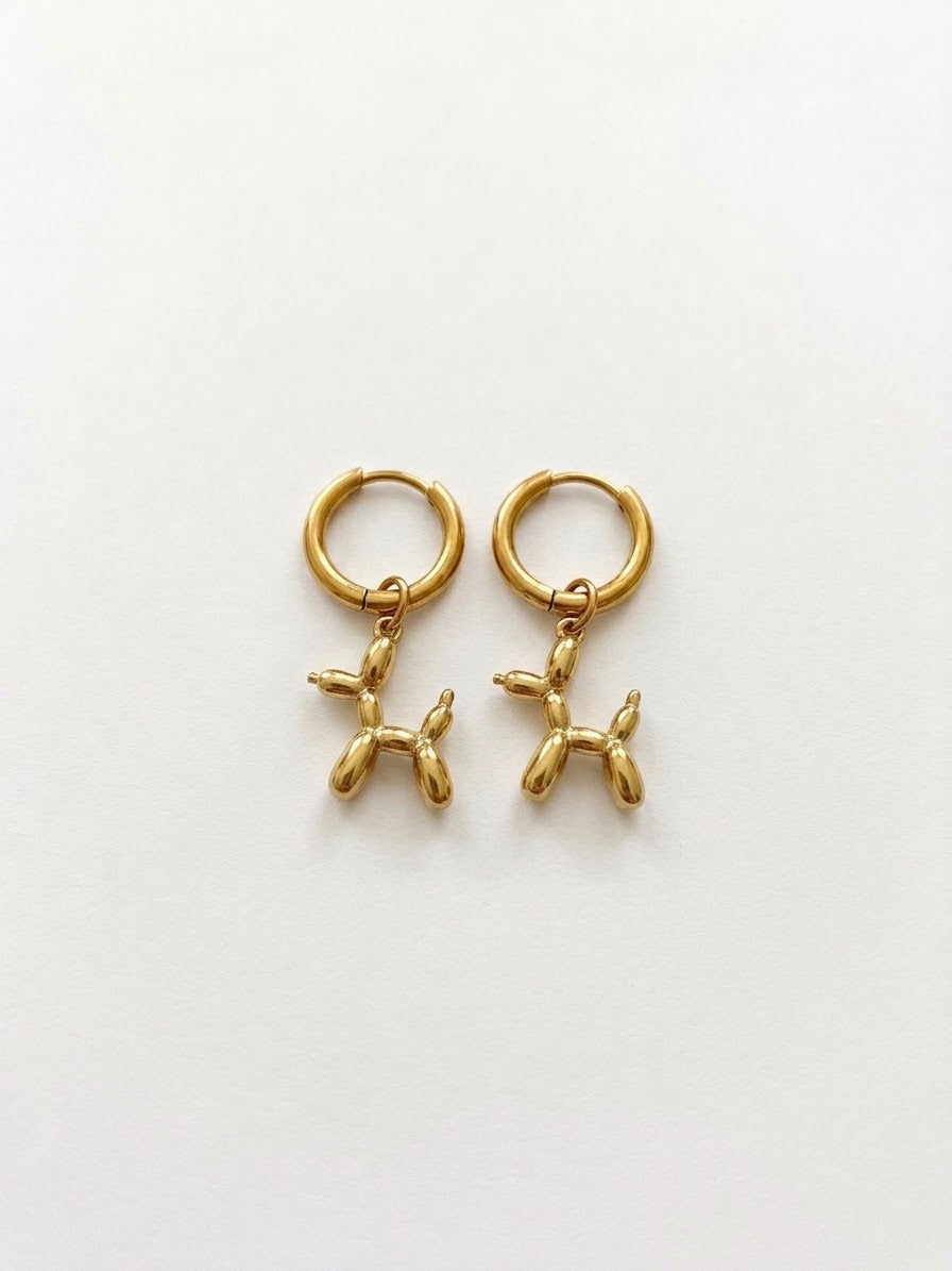 Orecchini Hoop Dog Gold