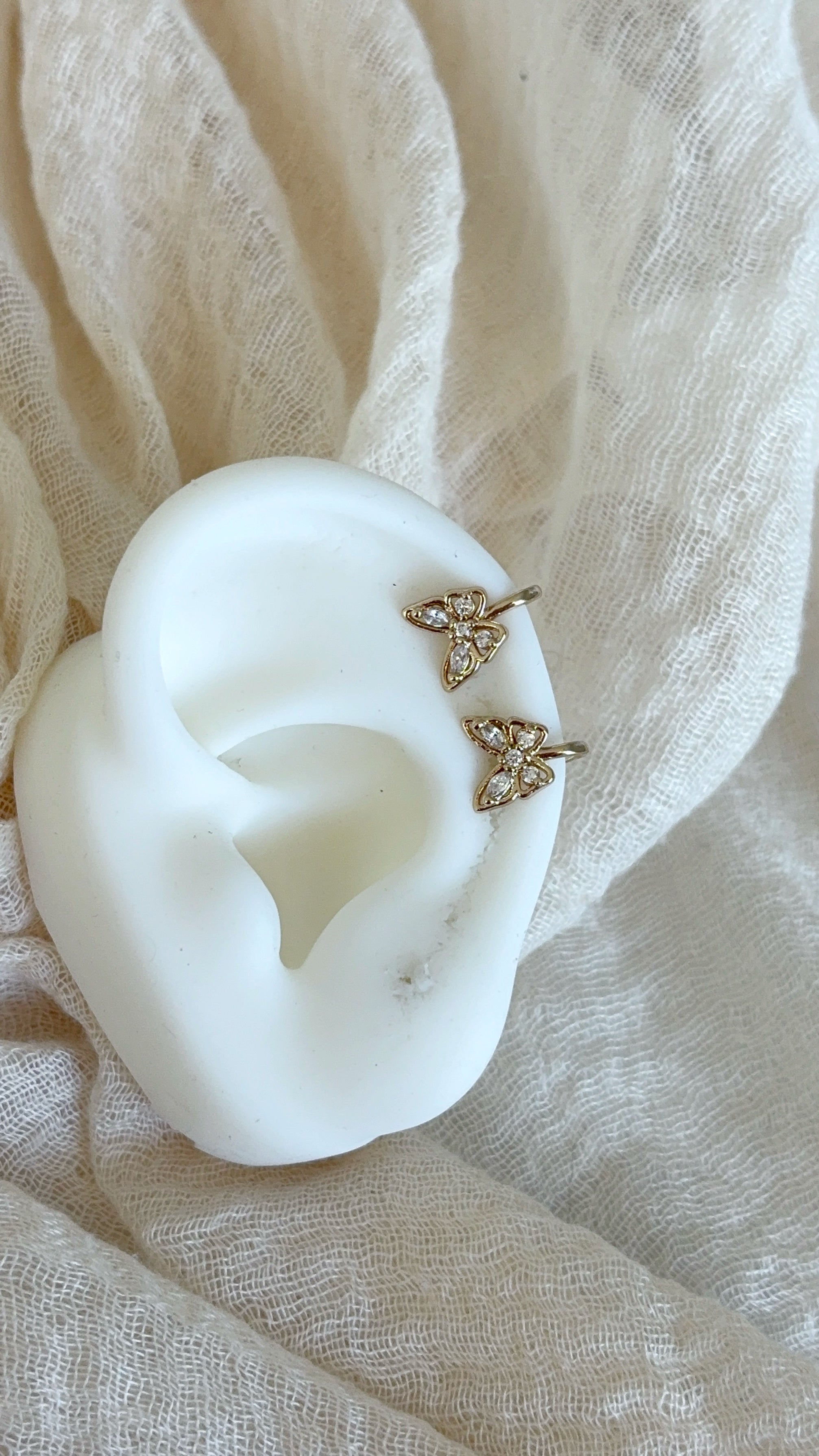 Set 2 ear cuff farfalla gold