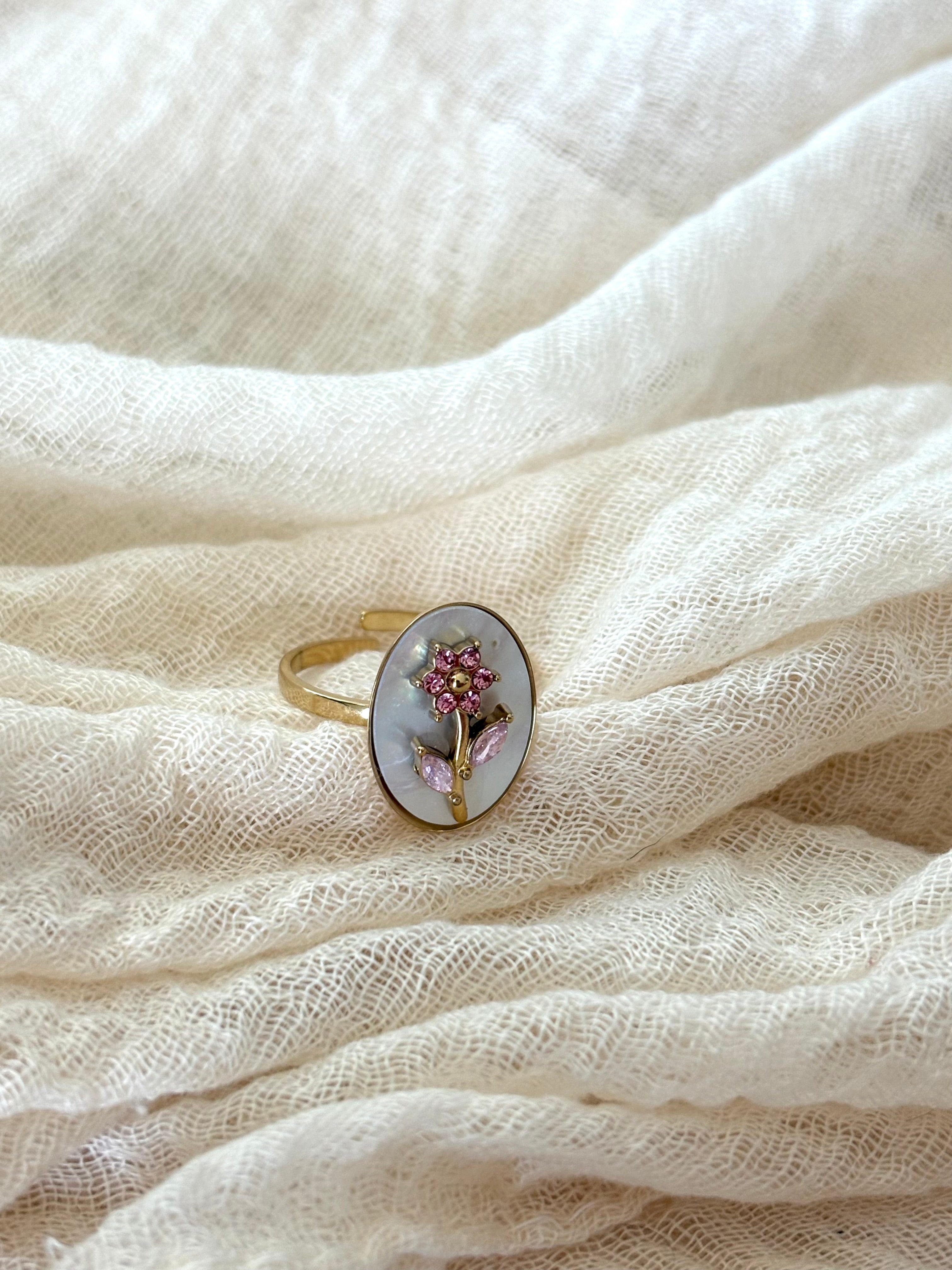 Anello Fiore Gold Rosa