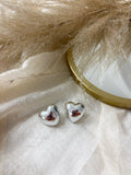 Orecchini Cuore Bombato Silver