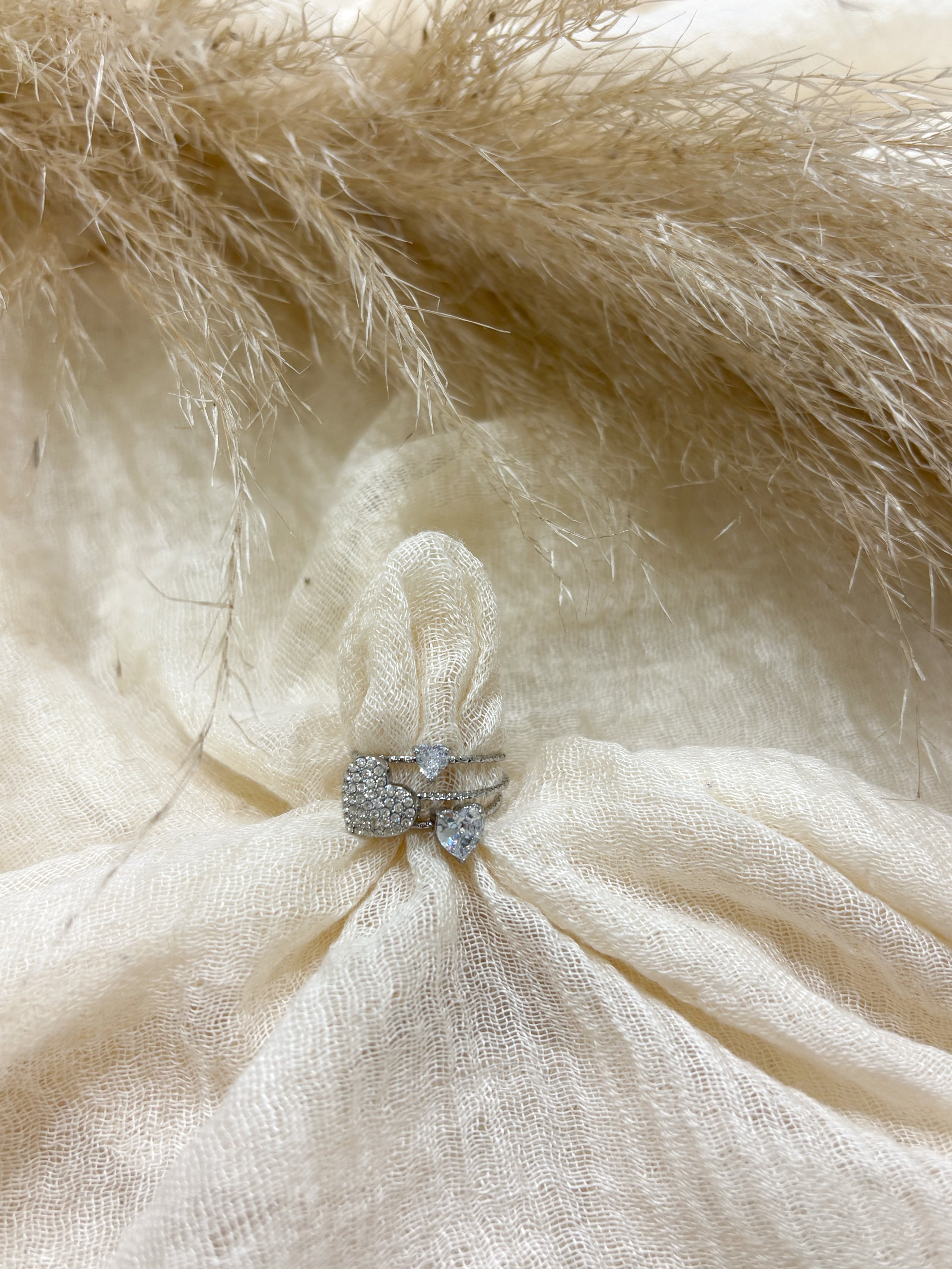 Anello Tre Cuori Silver