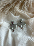 Orecchini Doppio Cuore Silver
