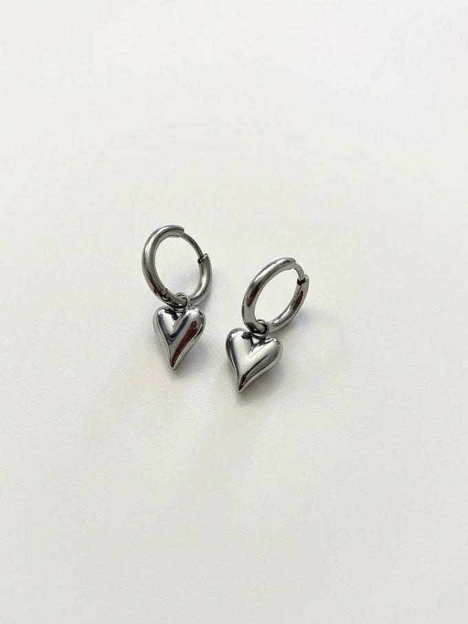 Orecchini Hoop Cuore Silver