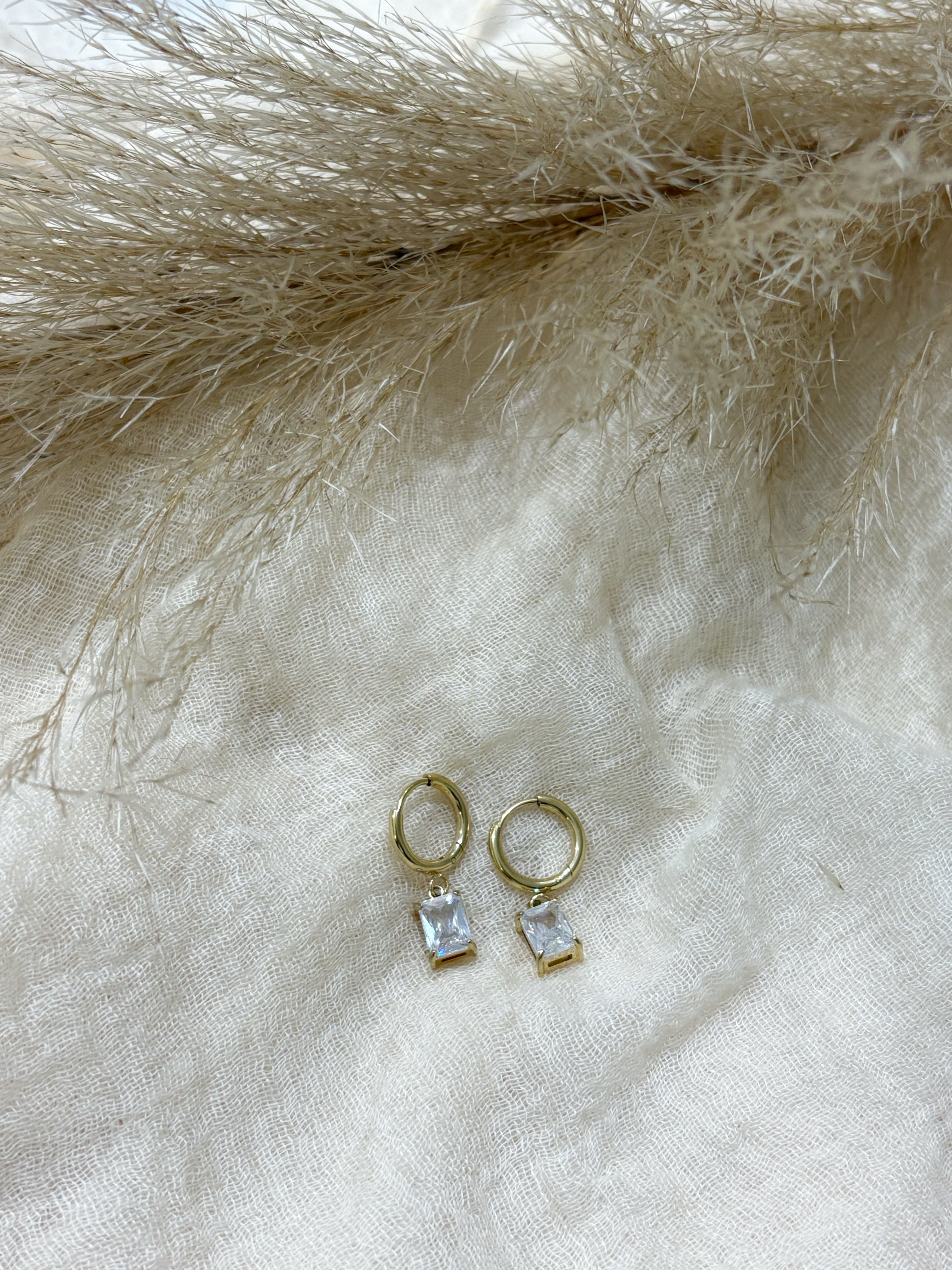 Orecchini Hoop Pietra Gold