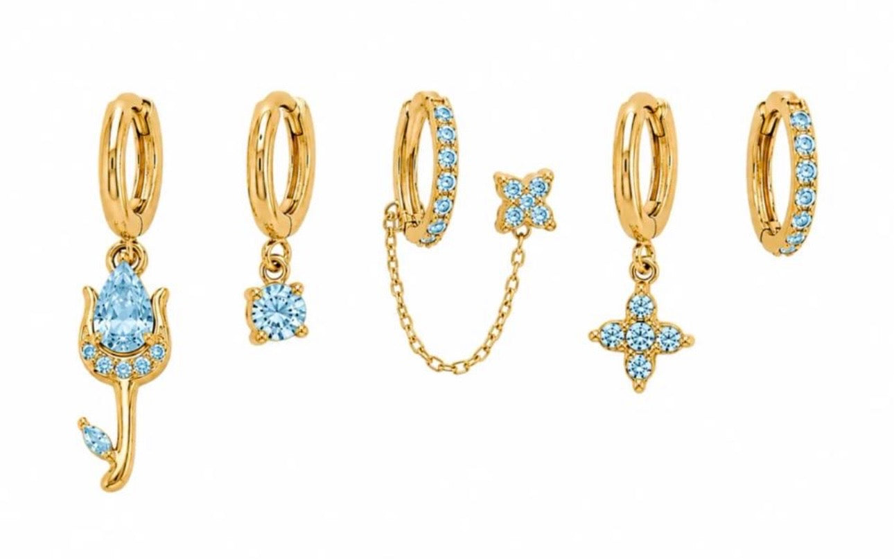 Set Orecchini Tulipano Azzurro