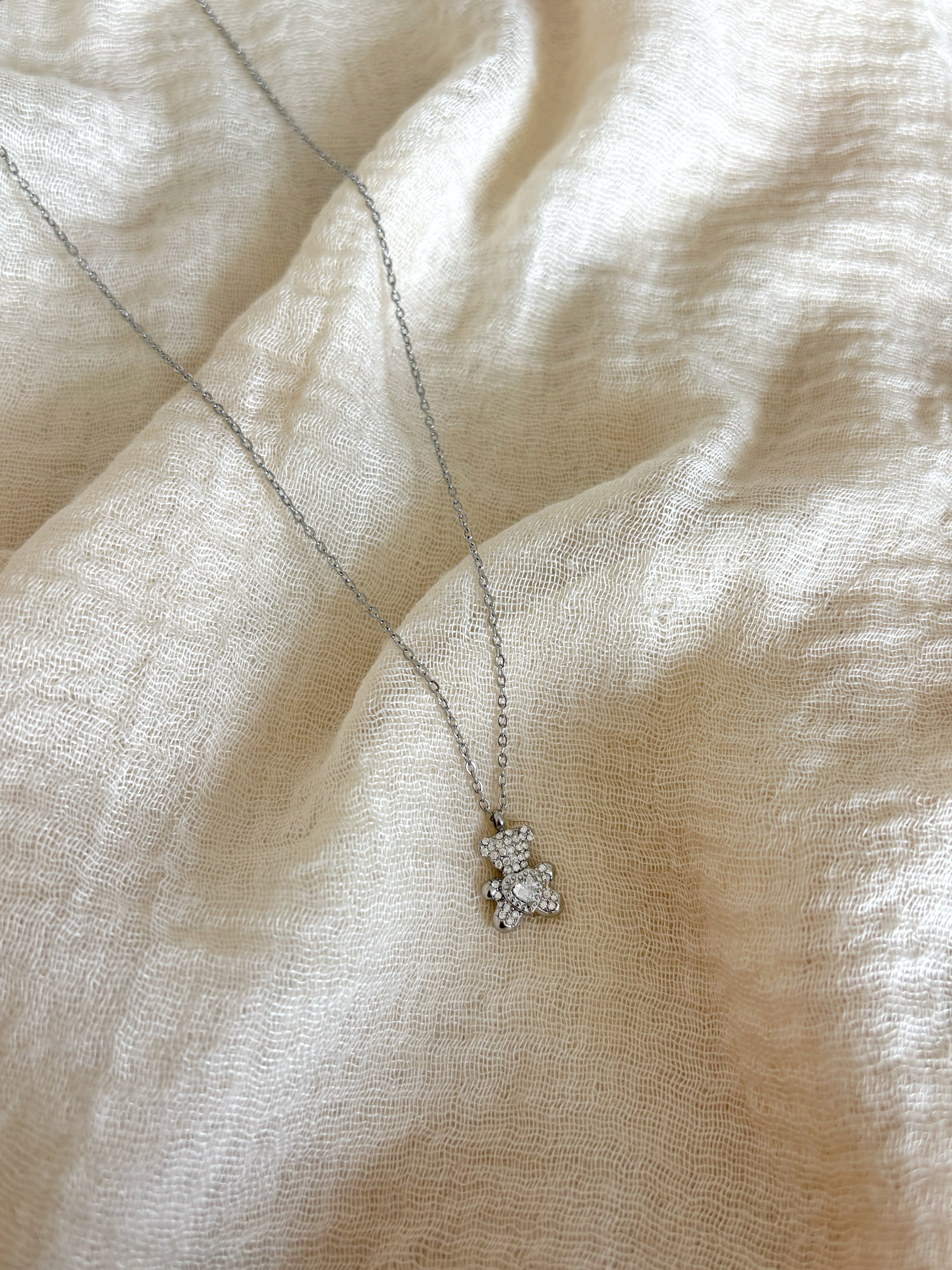 Collana Orsetto Zirconato Silver