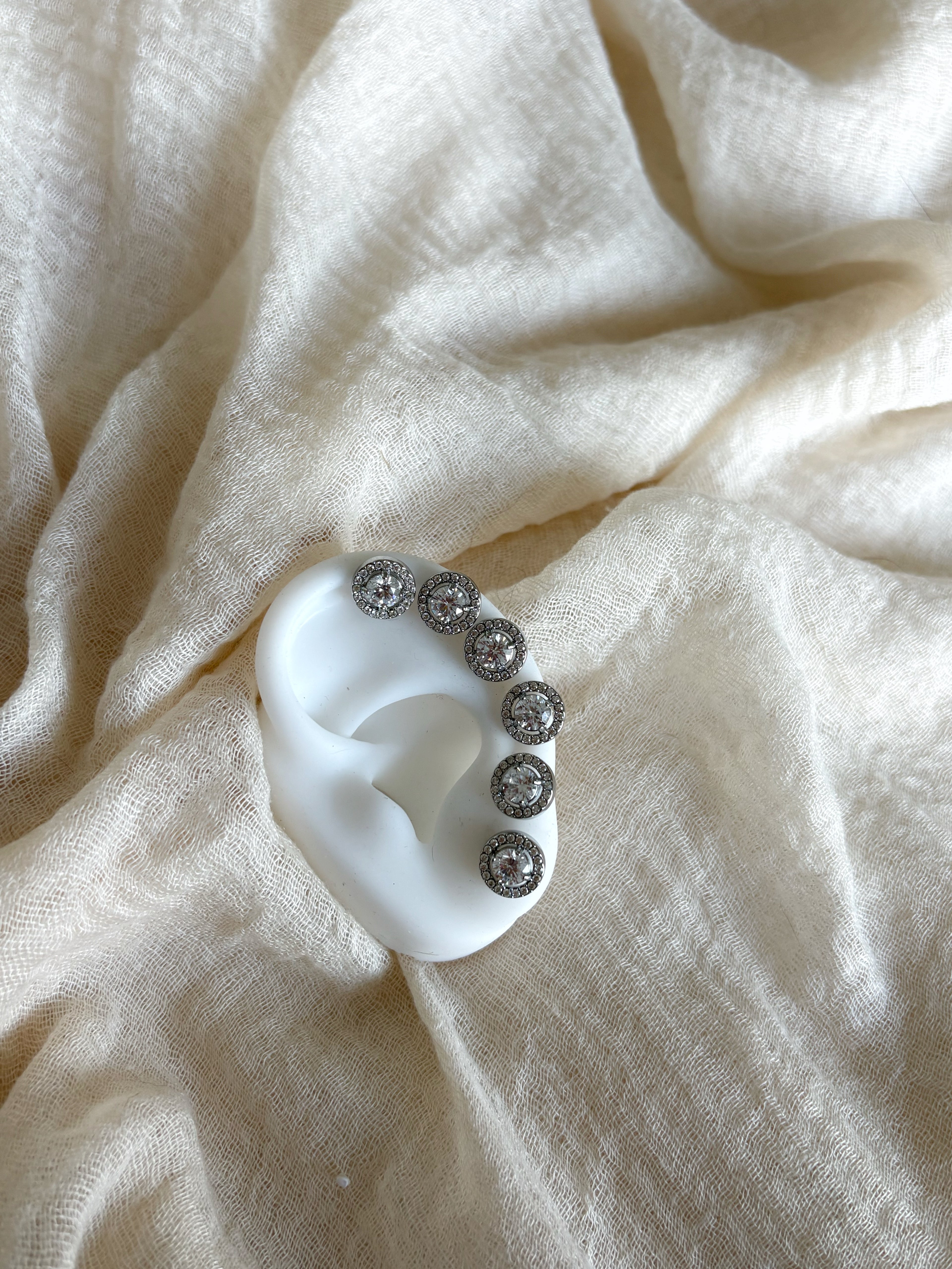 Set Orecchini Label Silver