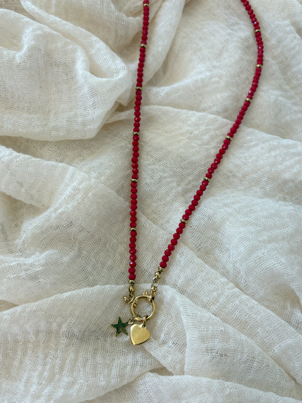 Collana Cuore Stella Rossa