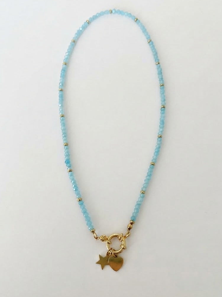 Collana Cuore Stella Azzurra