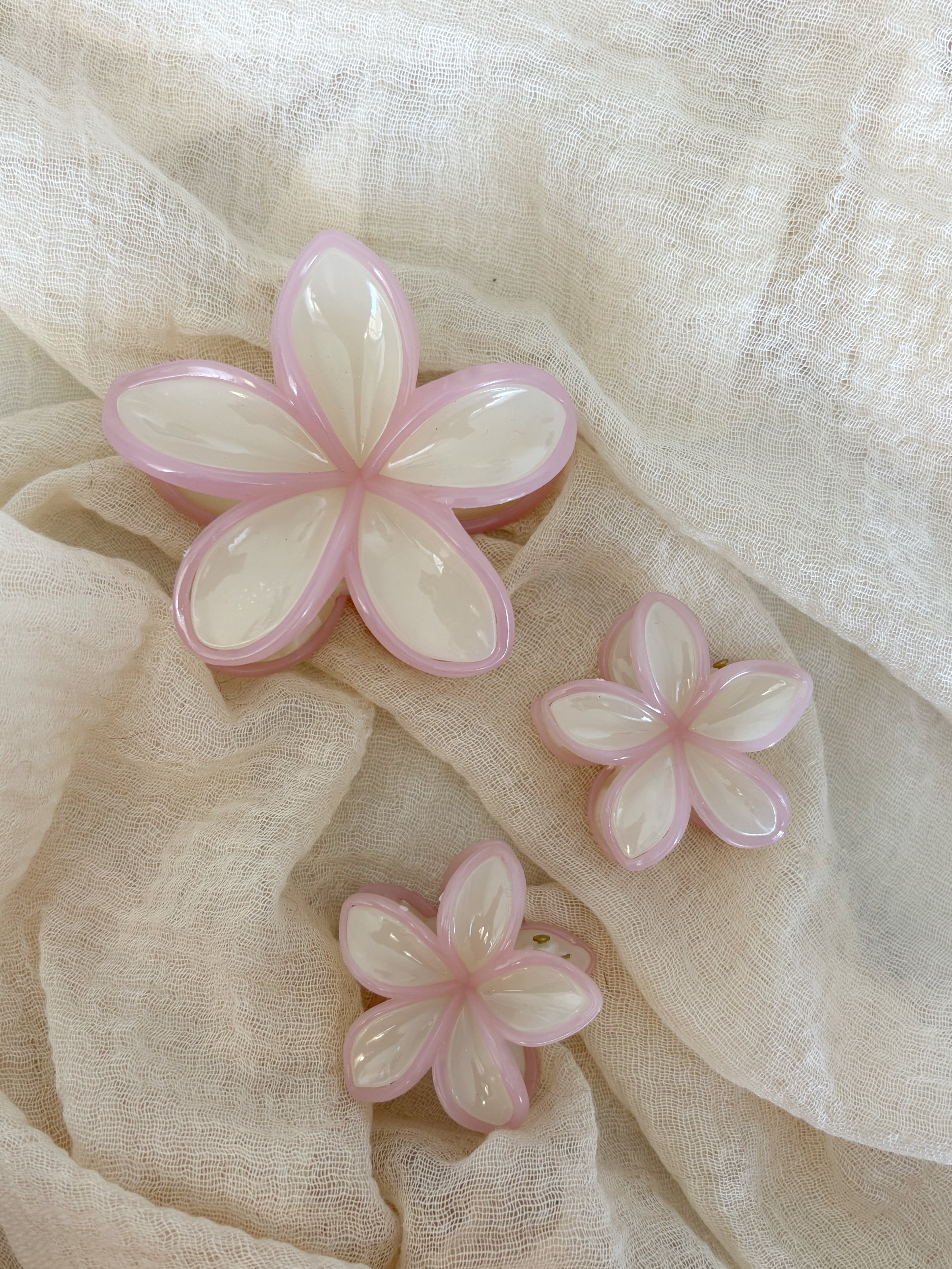 Set pinza + mollettine per capelli bianco e rosa