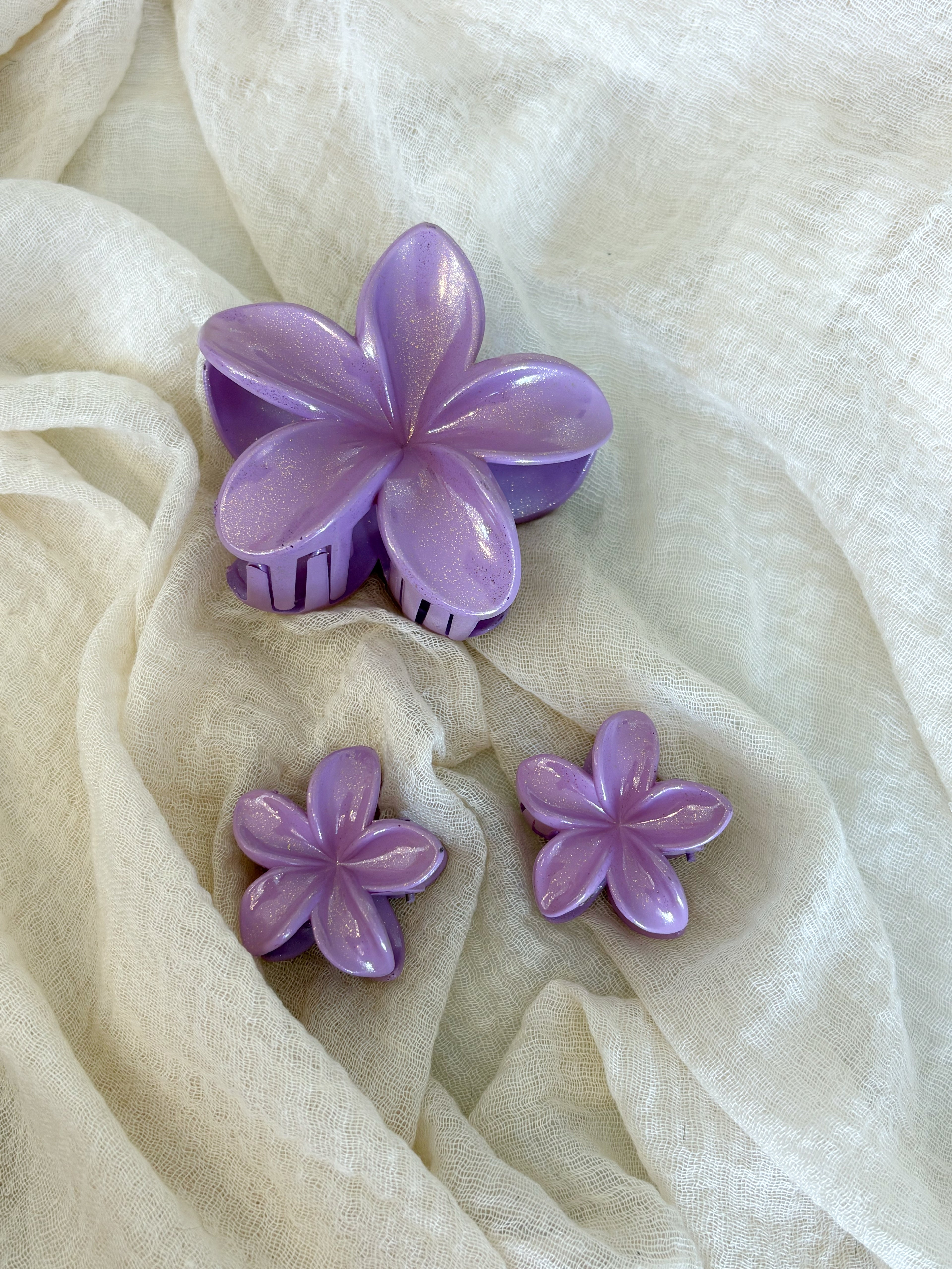 Set pinza + mollettine per capelli lilla