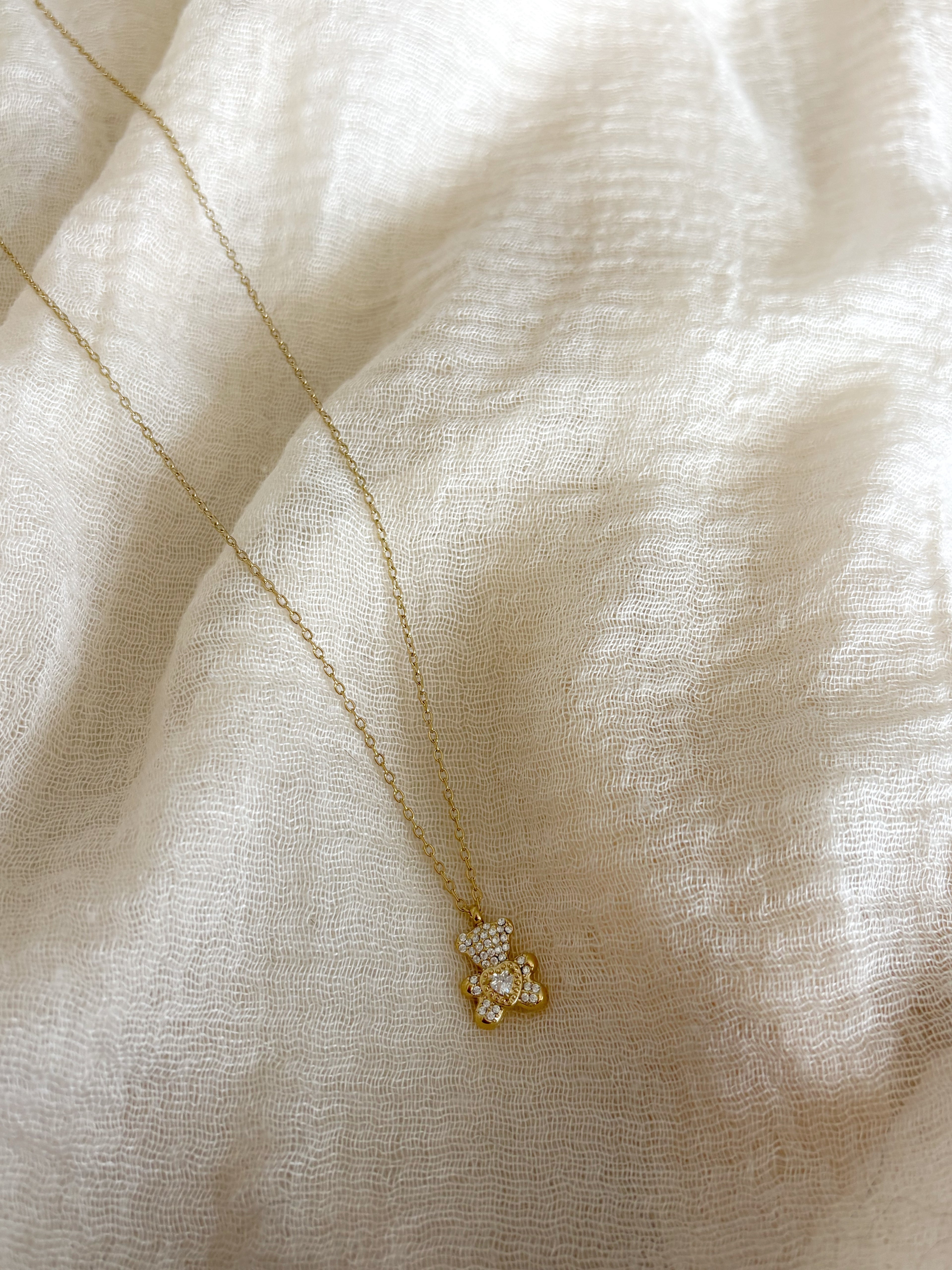 Collana Orsetto Zirconato Gold