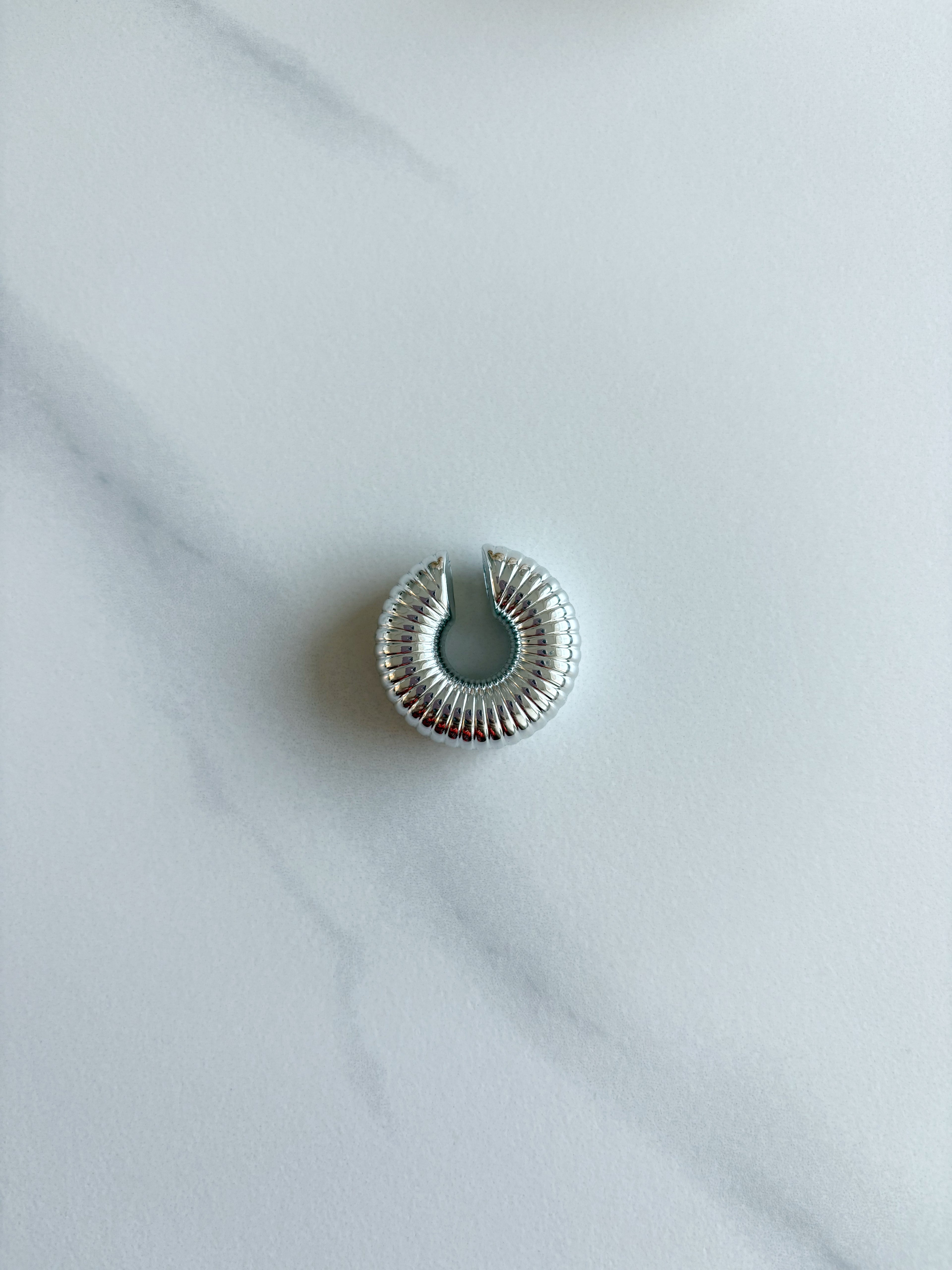 Ear Cuff Rigato Silver
