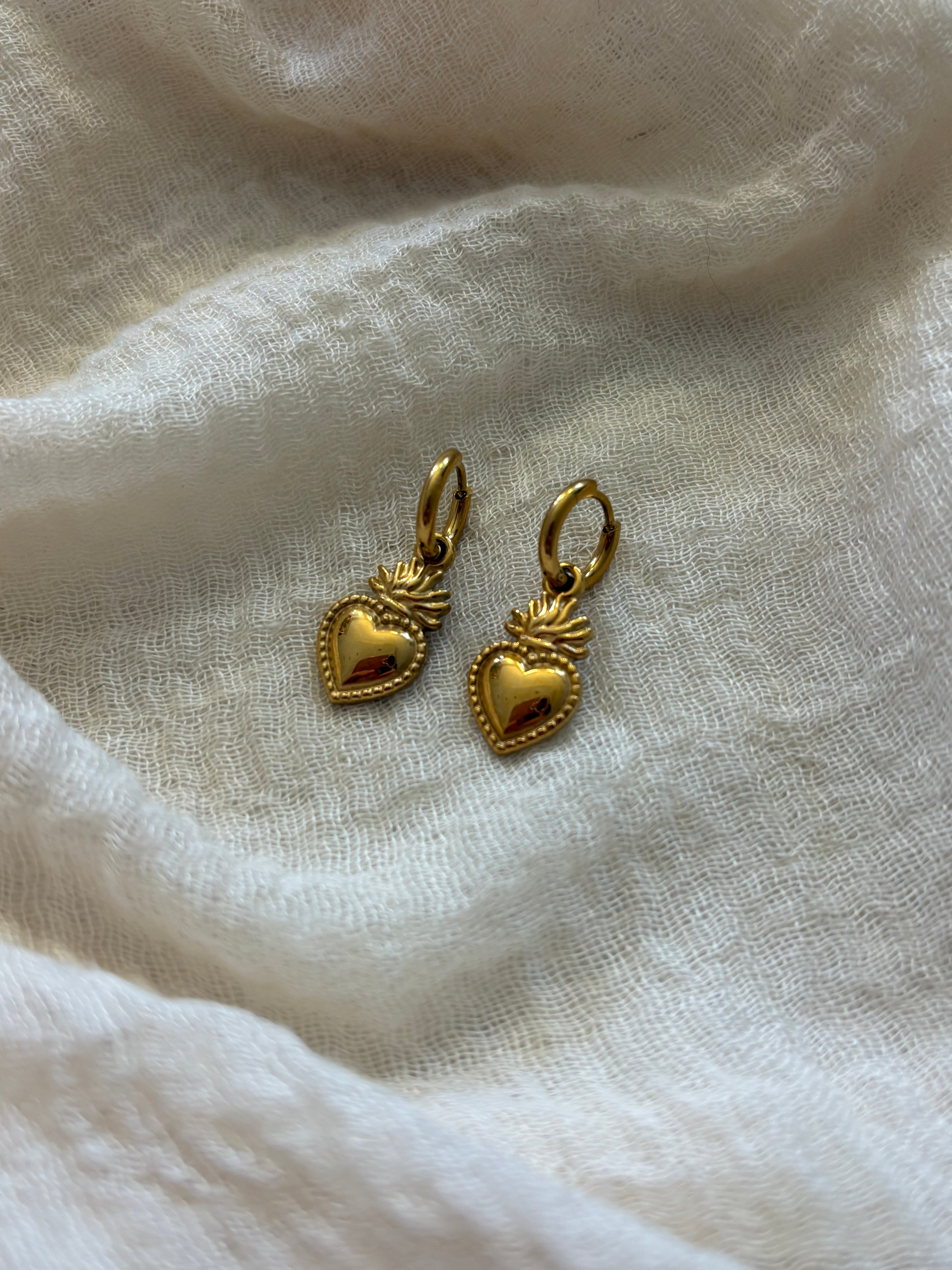 Orecchini Hoop Cuore Sacro