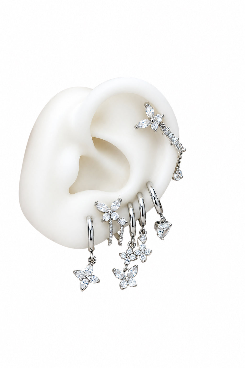 Set Orecchini Flower Silver