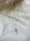 Collana Croce Zirconi Piccoli Silver