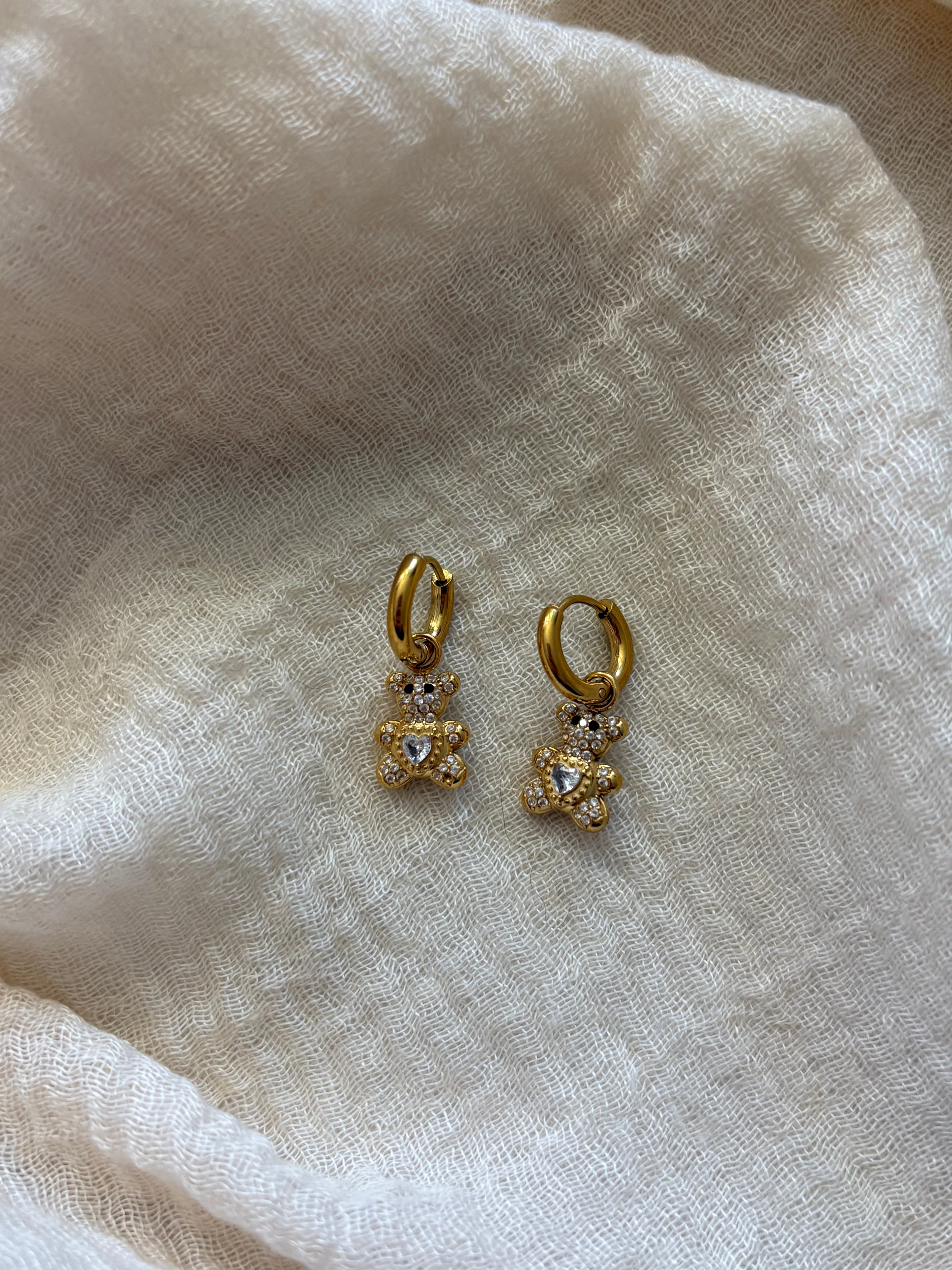 Orecchini Hoop Orso Zirconato Gold