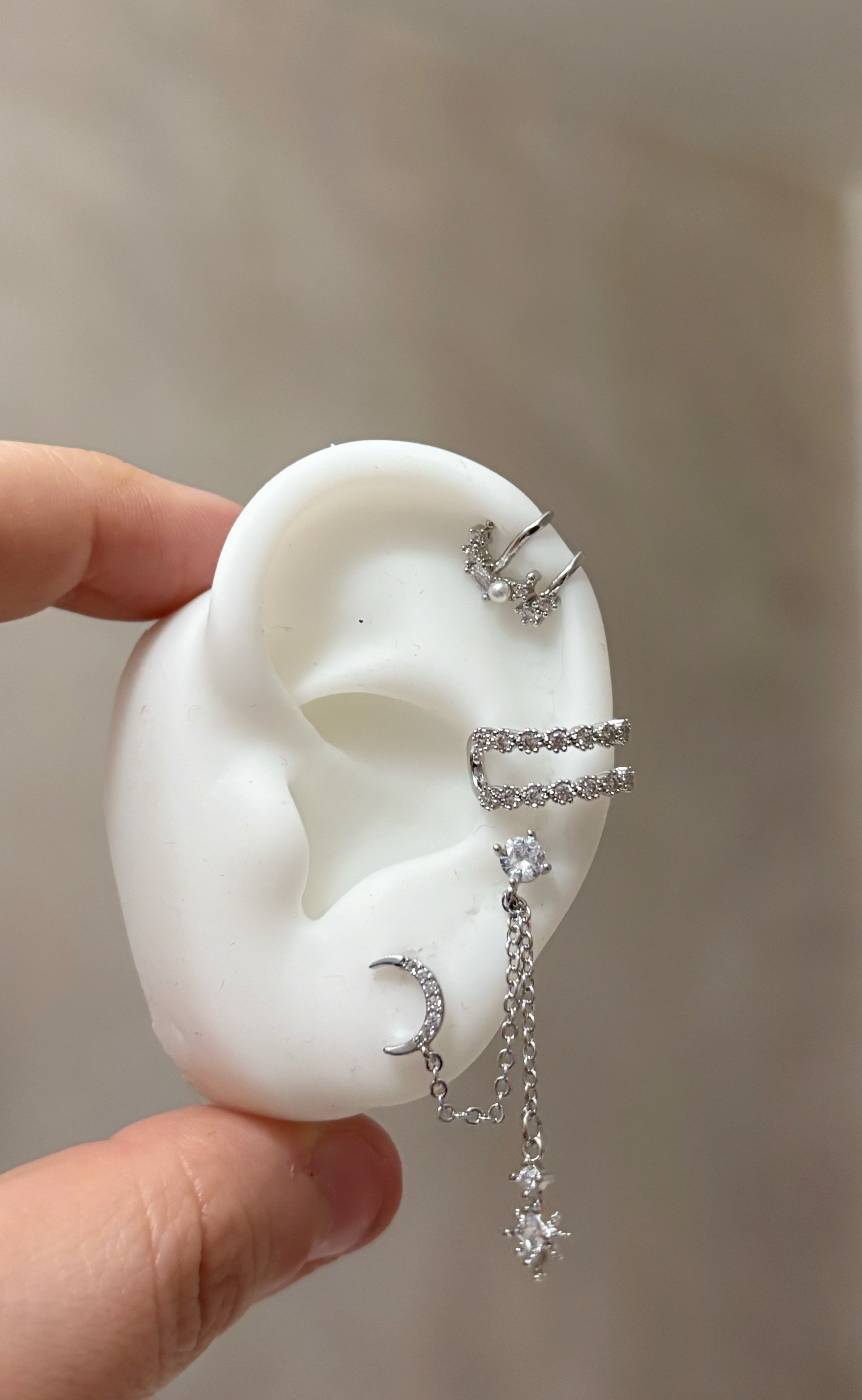 Set Orecchini Luna Silver