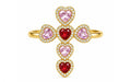 Anello Croce Rosa&Rosso