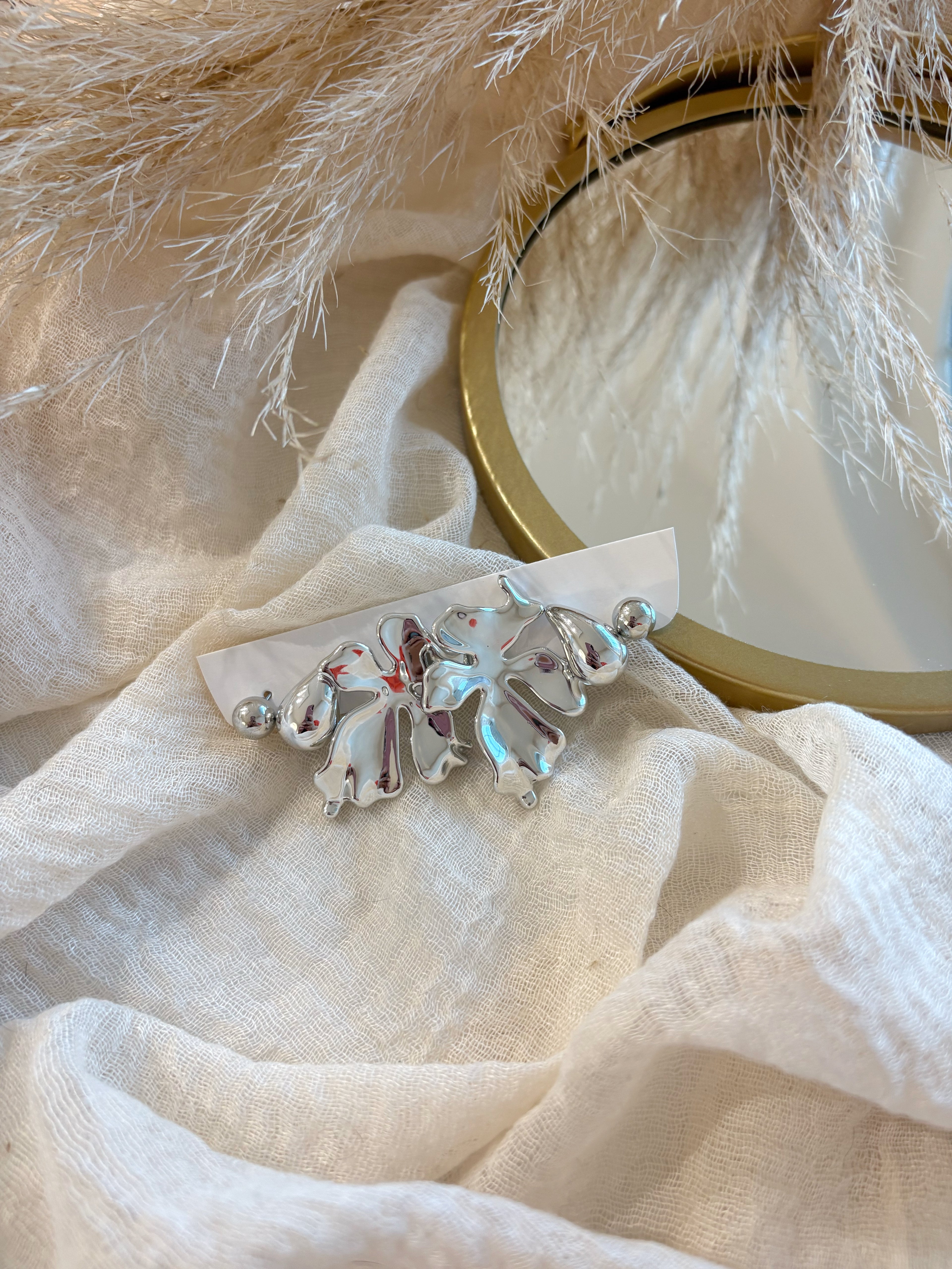 Set Orecchini Foglia Silver