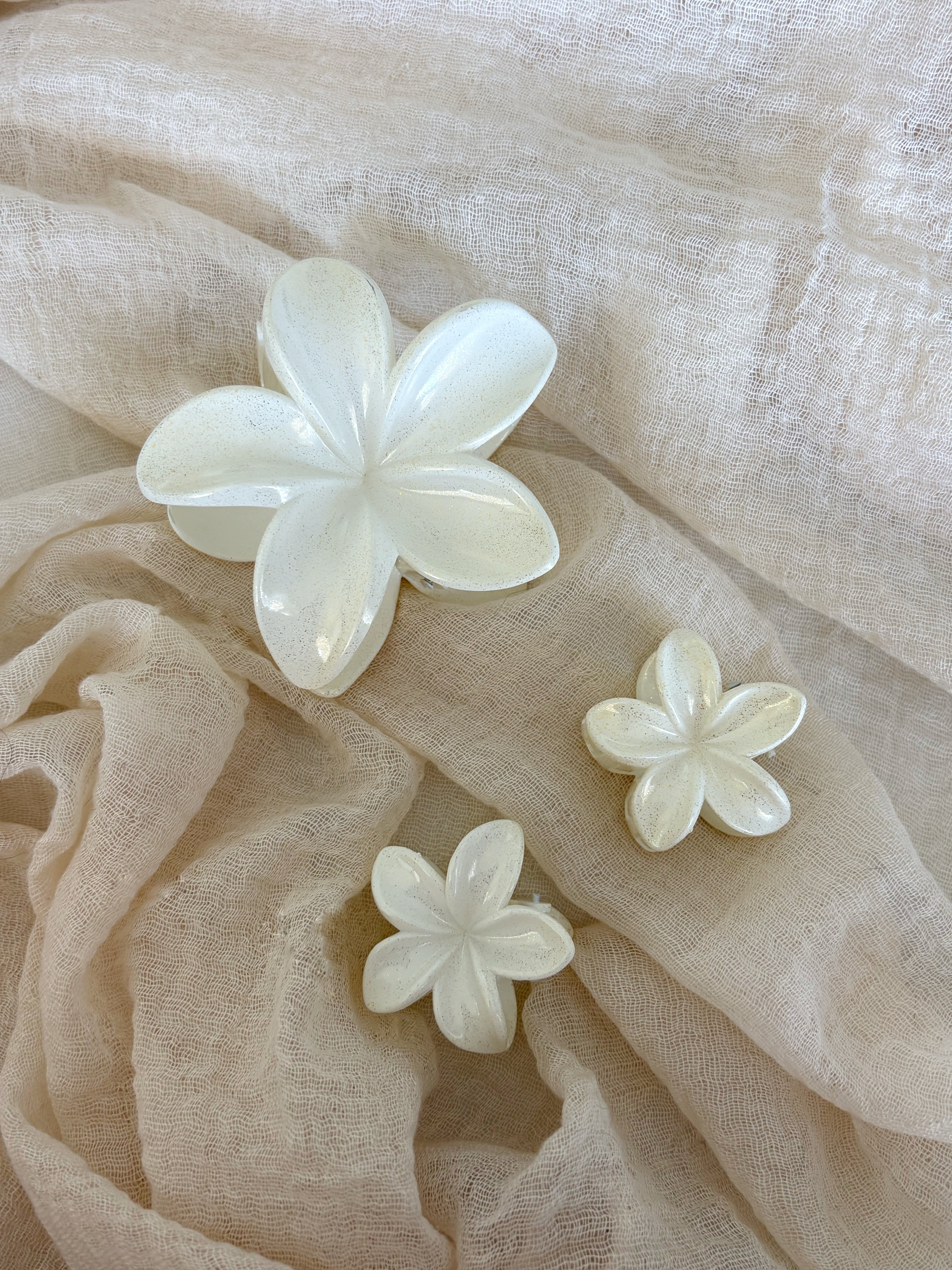 Set pinza + mollettine per capelli bianco e oro