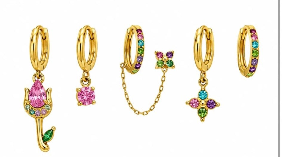Set Orecchini Tulipano Multicolor
