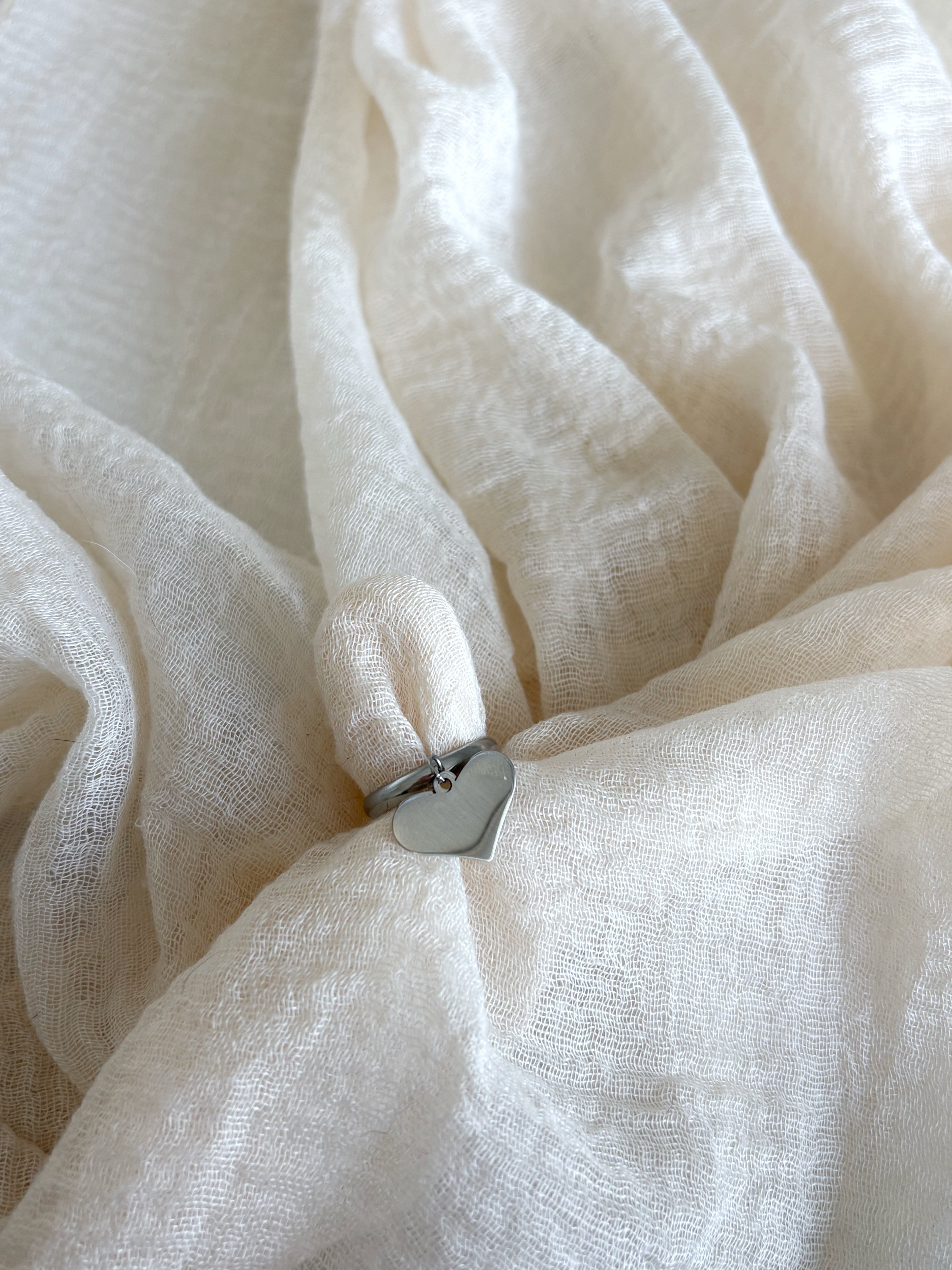 Anello Cuori Pendenti Silver