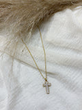 Collana Croce Zirconi Piccoli Gold