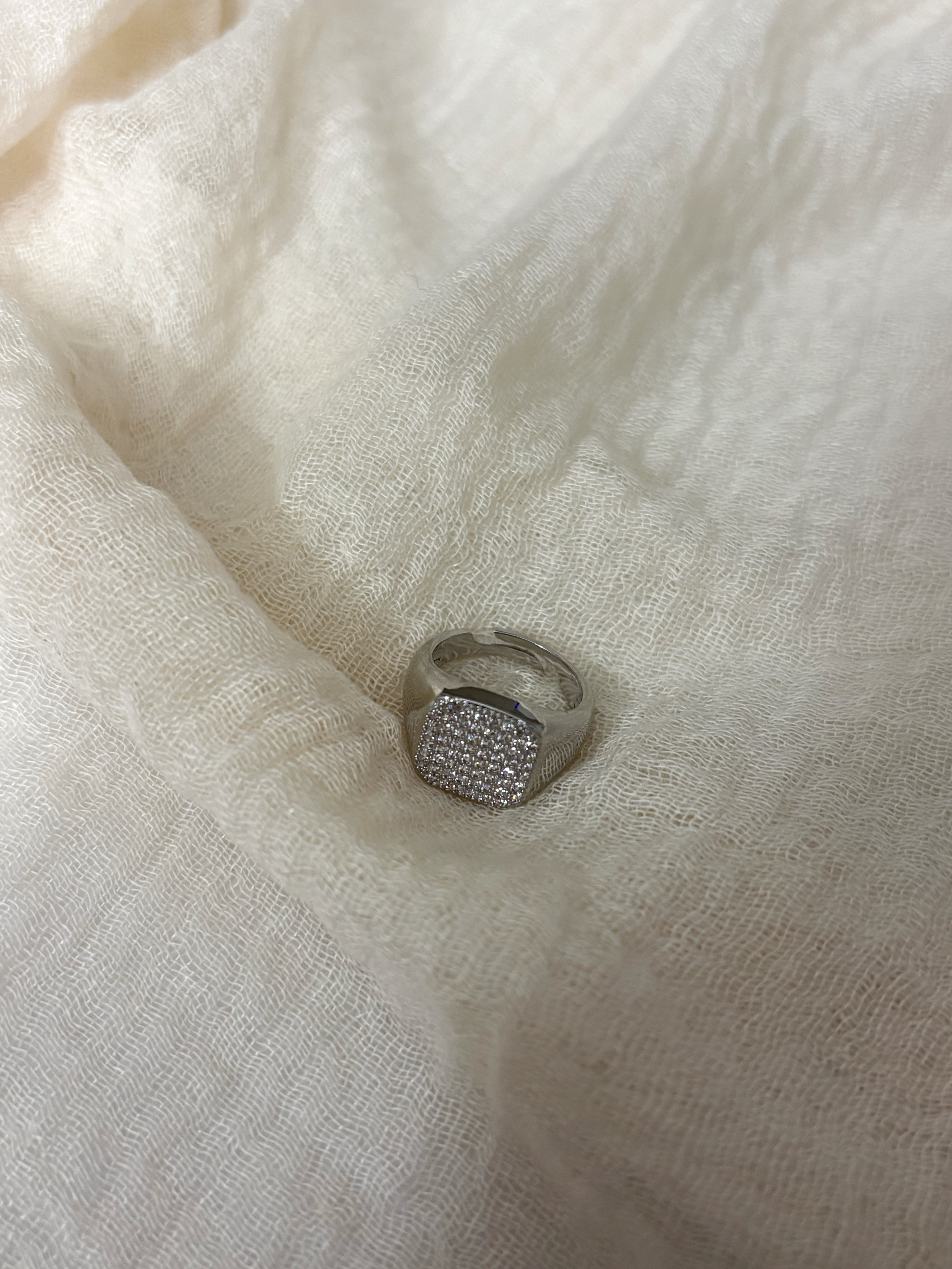 Anello Chevalier Quadrato Silver