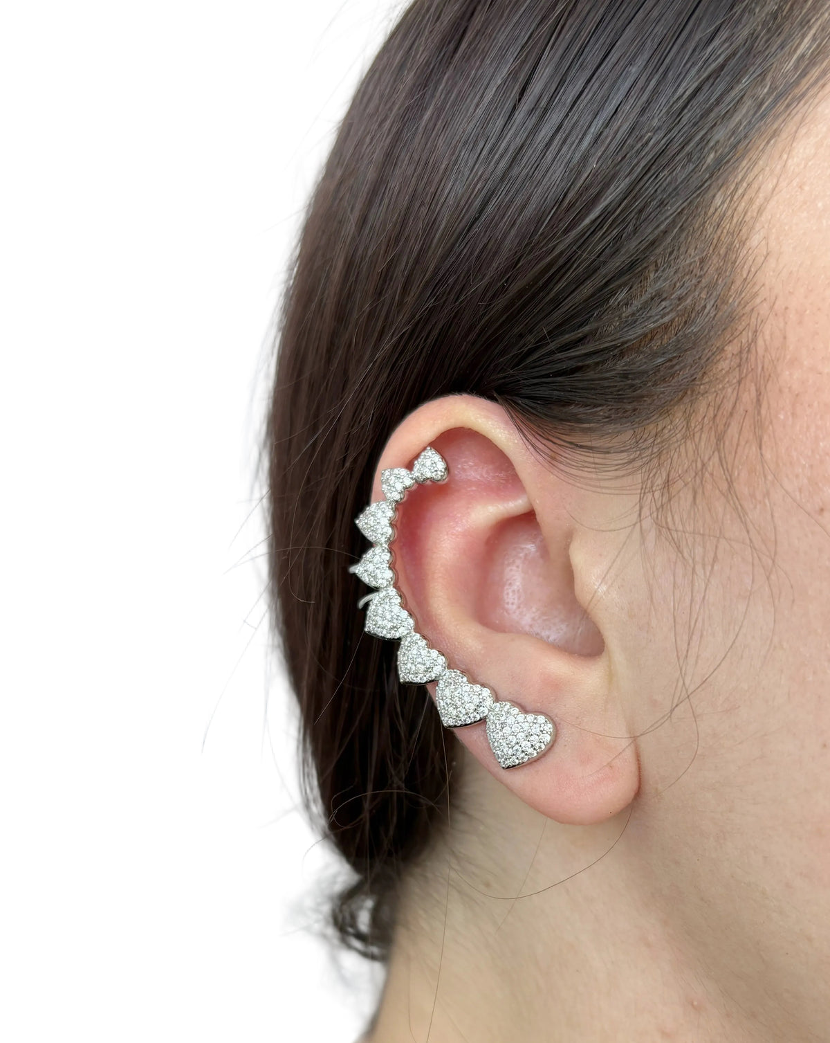 Ear Cuff Cuori Silver